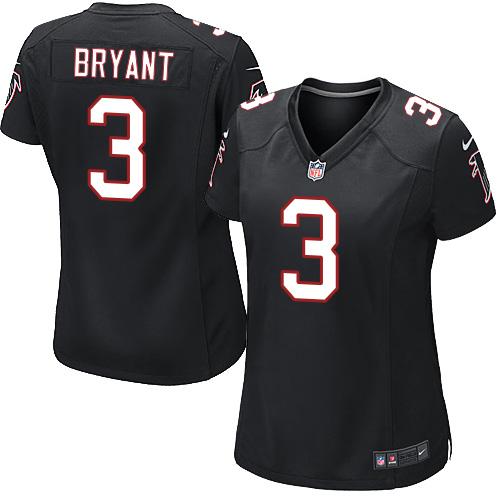 Nike Falcons #3 Matt Bryant Black Alternate Women's Stitched NFL Elite Jersey